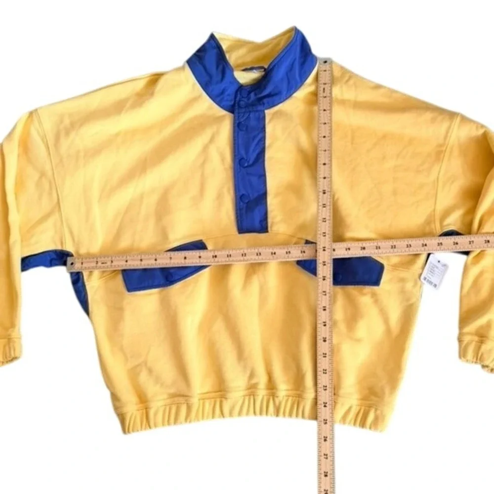 Free People FP Movement World Tour Pullover and Shorts Set Yellow Blue NWT